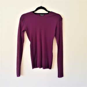 Petit Pois by Viviana G Sheer Mesh Top Purple M